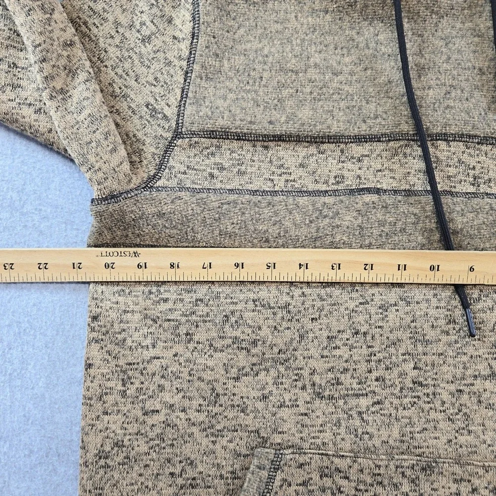 BKE‎ Hoodie Mens M Beige Pullover Hooded Pockets Tagless Fleece Striped
